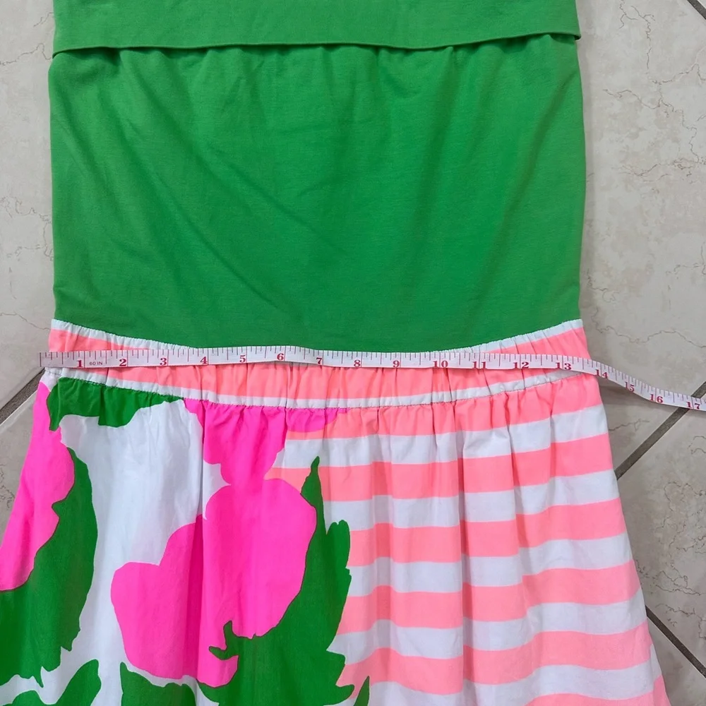 Lilly Pulitzer Green and Pink Strapless Mini Dress - Picture 4 of 8